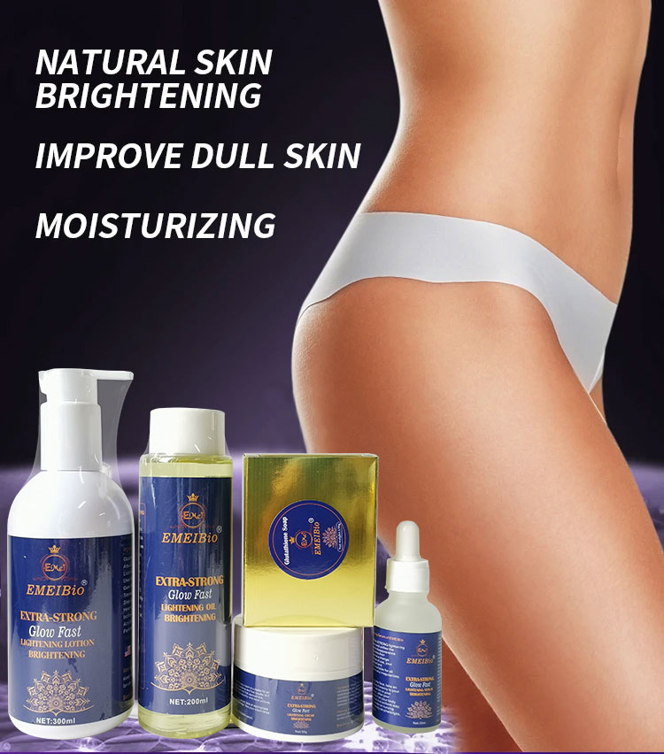 OEM Skin Lightening Sets Glutathione Whitening Soap Body Oil Cream Lotion Unisex Adults Collagen 4 Skincare Set Female or Male