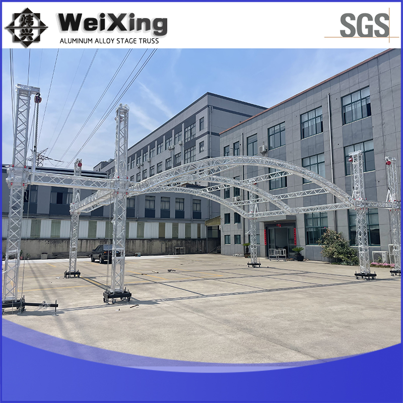 290/300/400/600 Square Aluminum Stage Truss LED Screen Event Concert Spigot Global for Events with Roof/Arch Roof Lifting System Thomas Bolt Truss