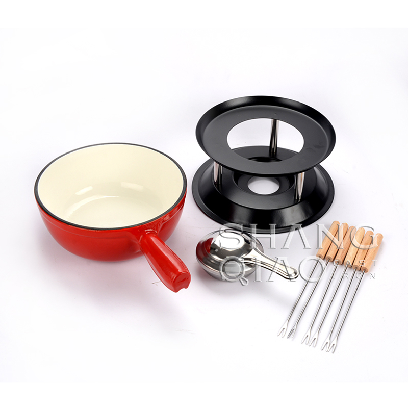 Fondue Pot Cast Iron Cheese Tools Cast Iron Enamel Fondue Sets