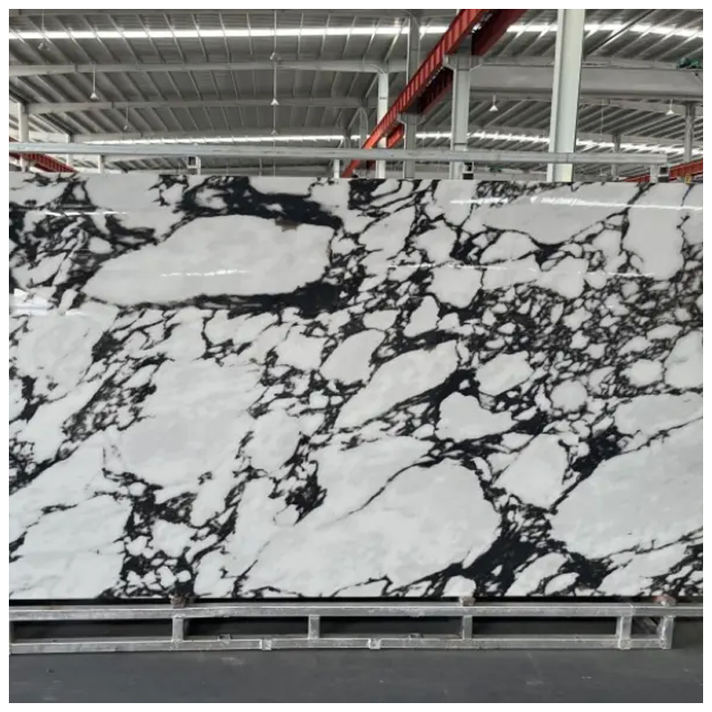 Black and White Bulgari Black Marble Pattern Ultracompact Slabs