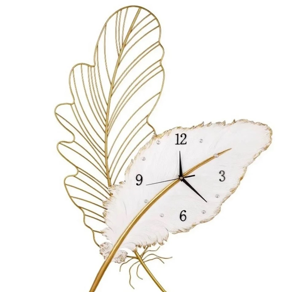 Feather Wall Clock Symbolizing Career Soars for Household Hanging Clock Wall Decoration