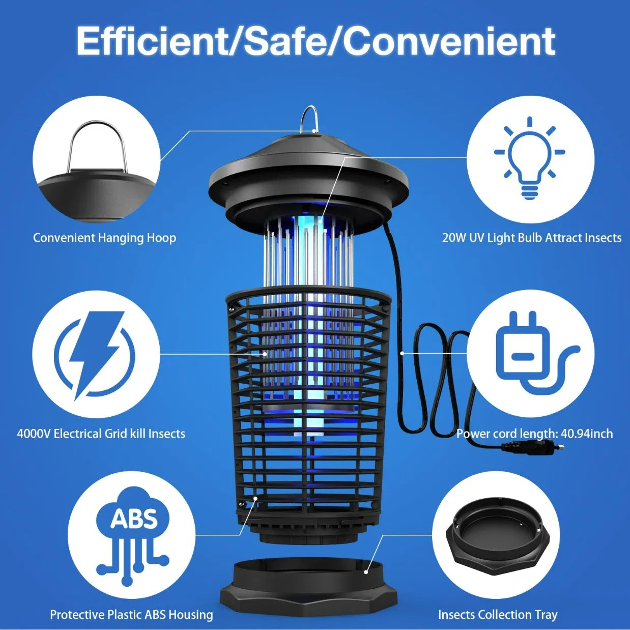 Powerful Bug Zapper for Outdoor and Indoor Use - 4200V