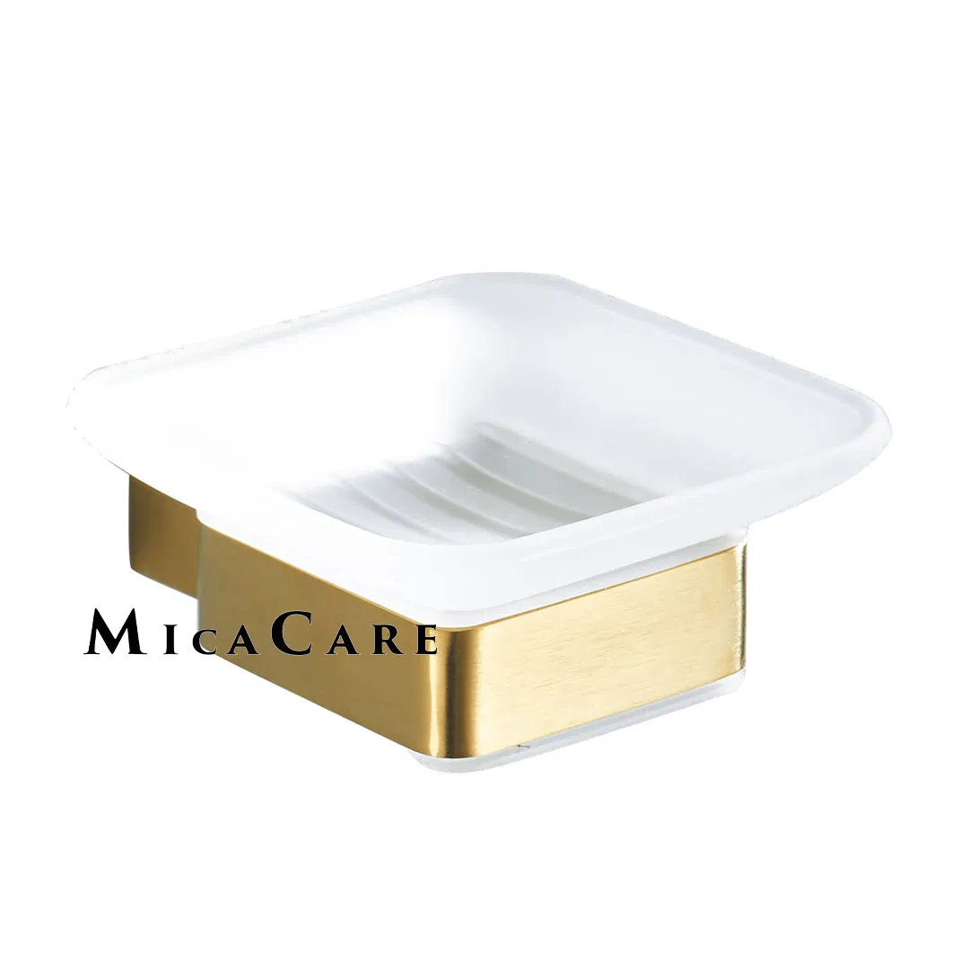 Luxurious Gold Wall-Mounted Soap Dish with Smart Drainage