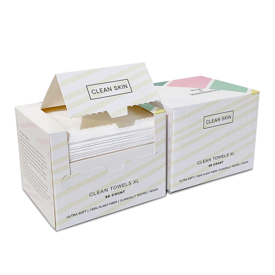 Wholesale 100% Biobased Cotton XL Face Towel Dry Wipes Facial Washcloth