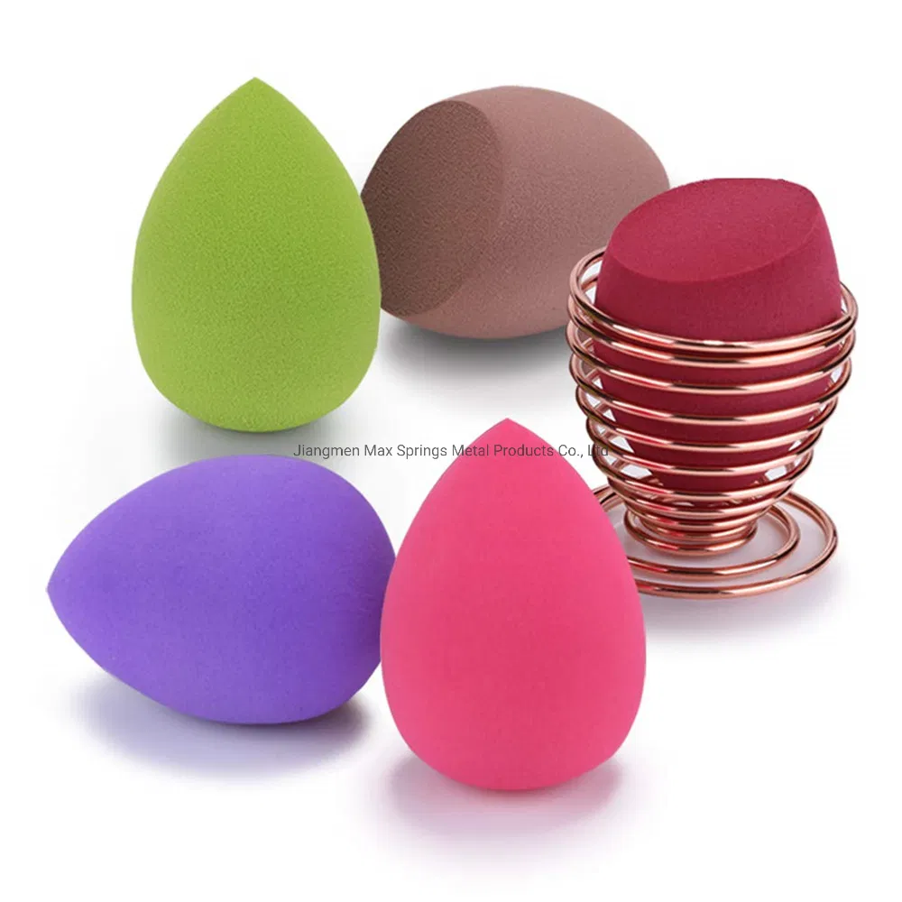 Custom Color Round Beauty Makeup Sponge Drying Bracket Metal Spiral Makeup Sponge Holder