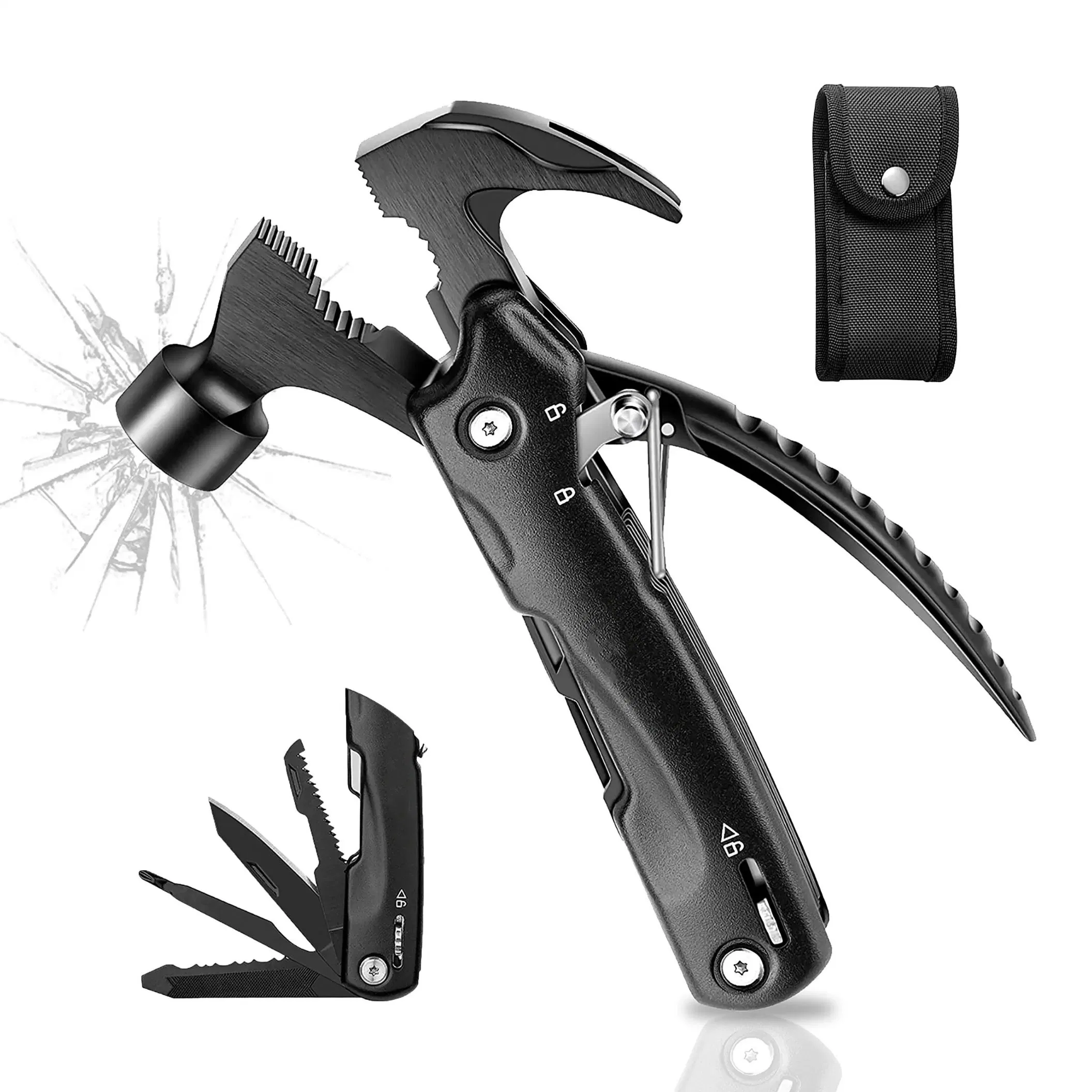 Portable Folding 12 in 1 Hammer Multitool Tools for Men Camping Accessories Gadgets Outdoor Multifunction Survival Gear Kit