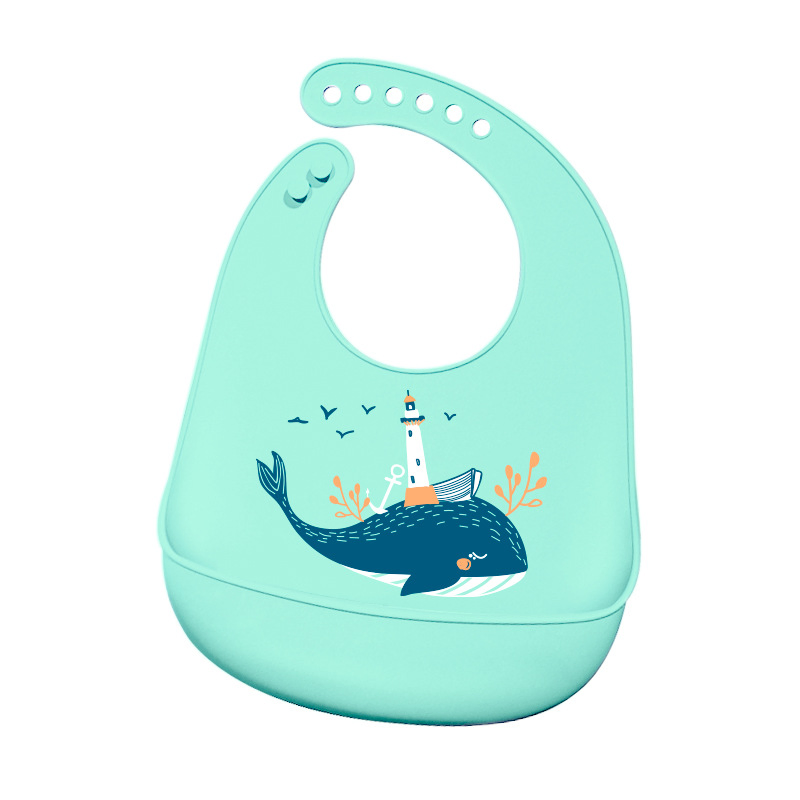 Baby Eating Three-Dimensional Waterproof Children's Large Drool Pocket Silicone Bibs