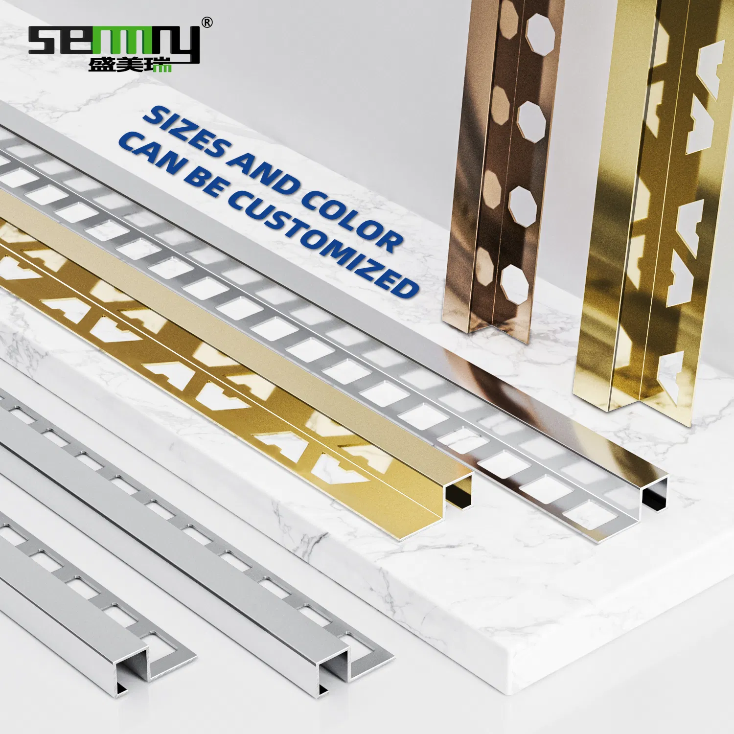 Stylish Metal Tile Trim and Edge Strip for Modern Interior Design