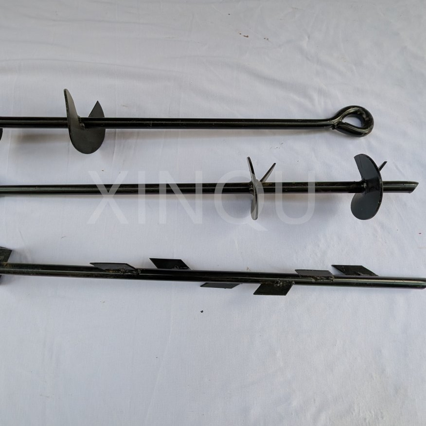 Power Coated Pole Steel Earth Screw Ground Anchor