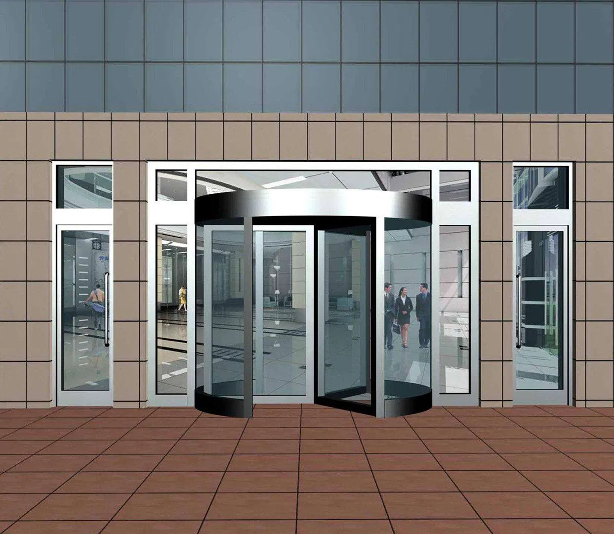 Automatic Aluminum Glass Revolving Door System