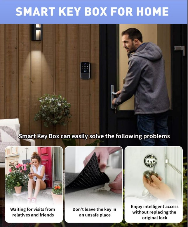 IP65 Tuya Smart Key Storage Box with Tuya Ttlock APP Control