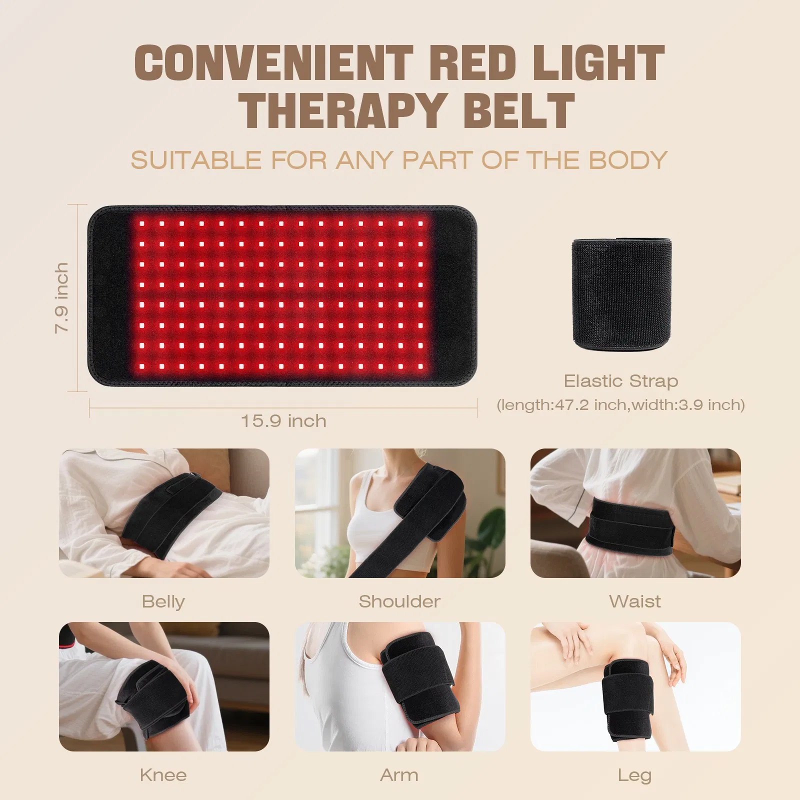Custom Wearable Infrared LED Red Light Therapy Belt 660nm 850nm Factory Price