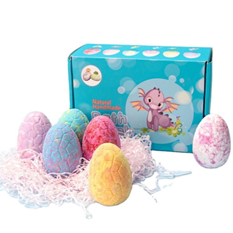 OEM Natural Kids Bubble Dinosaur Bath Bombs Set for Blue Gift Box