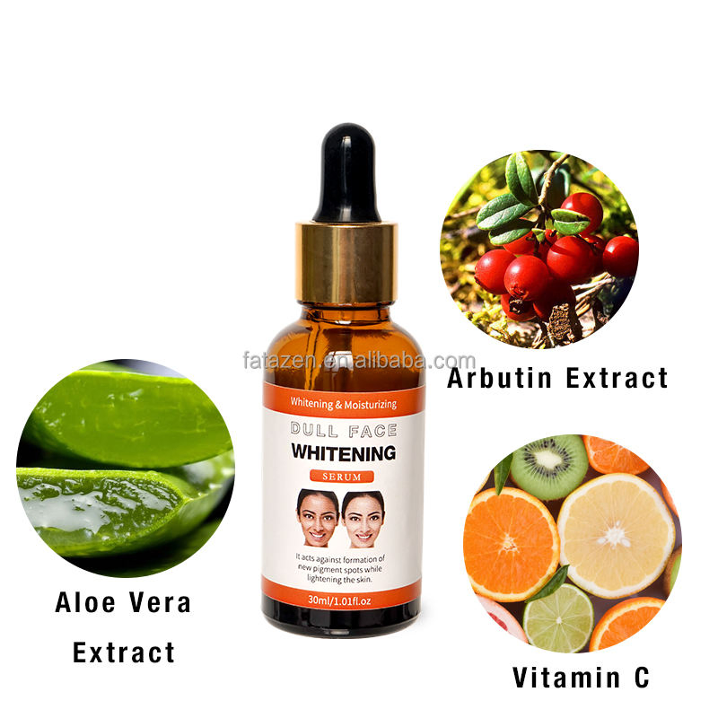 Private Label Natural Arbutin Face Care Serum Organic Vegan Anti Aging Skin Essential Oil Essences Visage Facial Whitening Serum