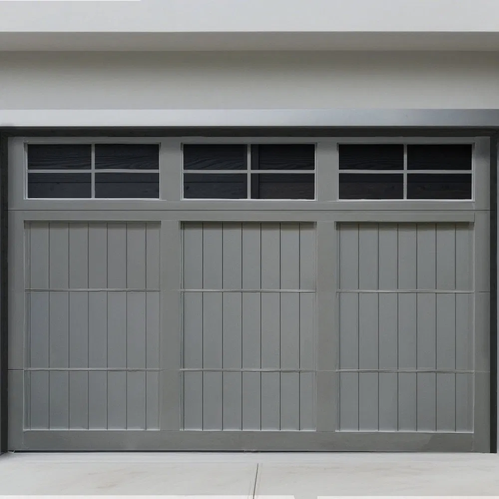 Anti-Corrosion Aluminum Wood-Grain Panel-Lift Sectional Overhead Garage Door for Vineyard Homes