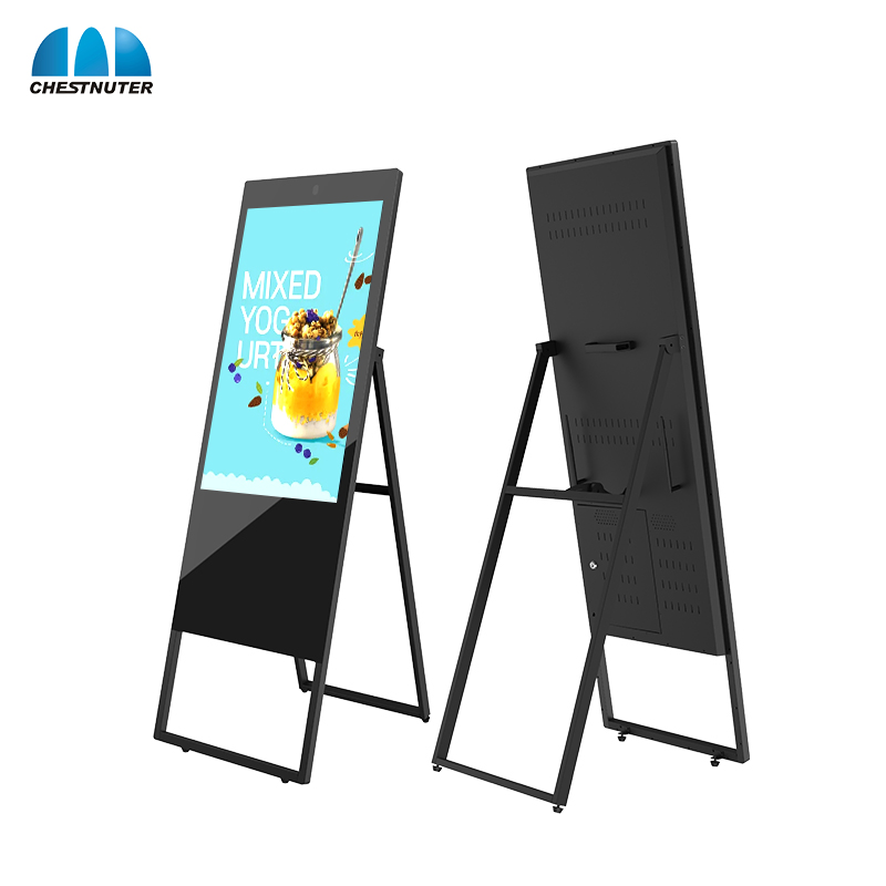 Customized Indoor Portable Advertising Player HD Touch Screen Kiosk LCD Poster Digital Display