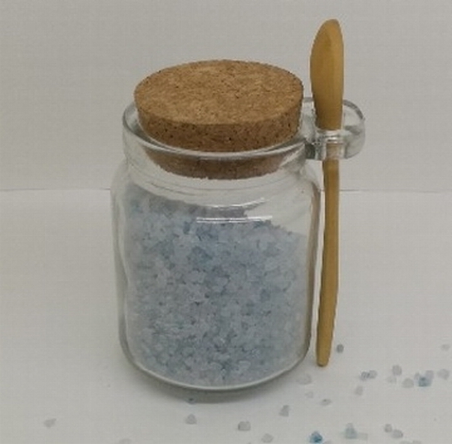250 Ml Hot Clear Glass Storage Jar with Wood Spoon and Cork Lid