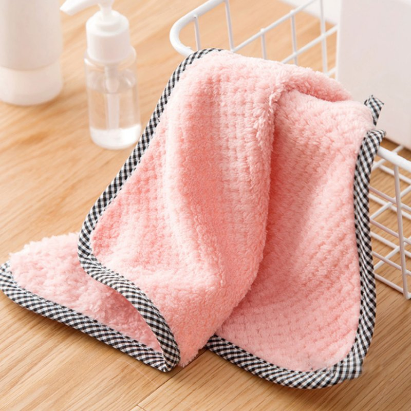 Thickened Trimmed Pineapple Grid Hanging Microfiber Hand Towel for Multi-Scene Use
