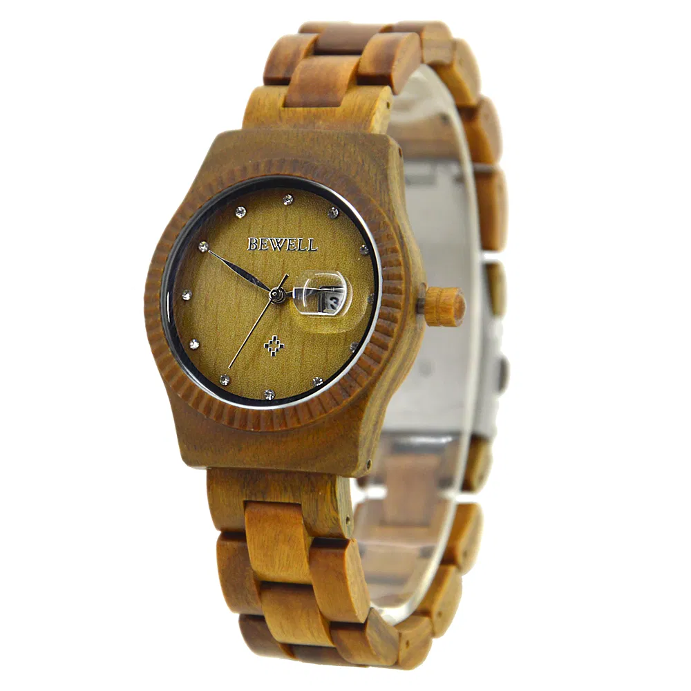 Watch Factory Bewell OEM Wood Ladies Watch with Japan Movement Quartz Wristwatches Private Label Watch