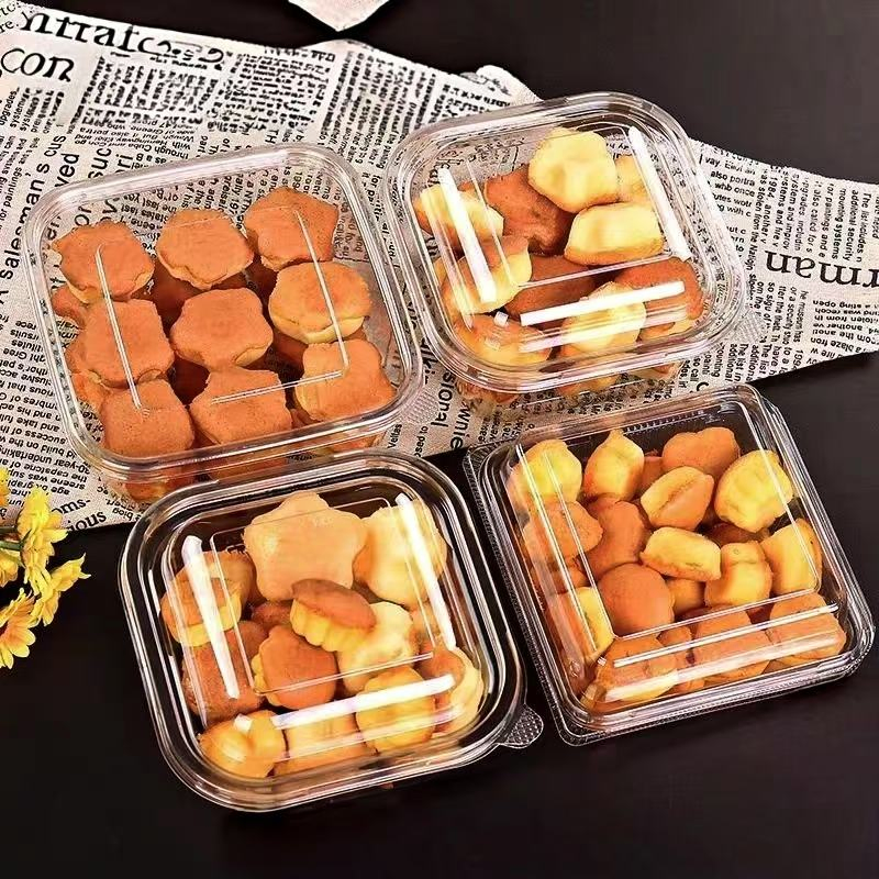 Clear Pet Plastic Dessert Container Dome Lid Bakery Cake Puffs Pastry Box