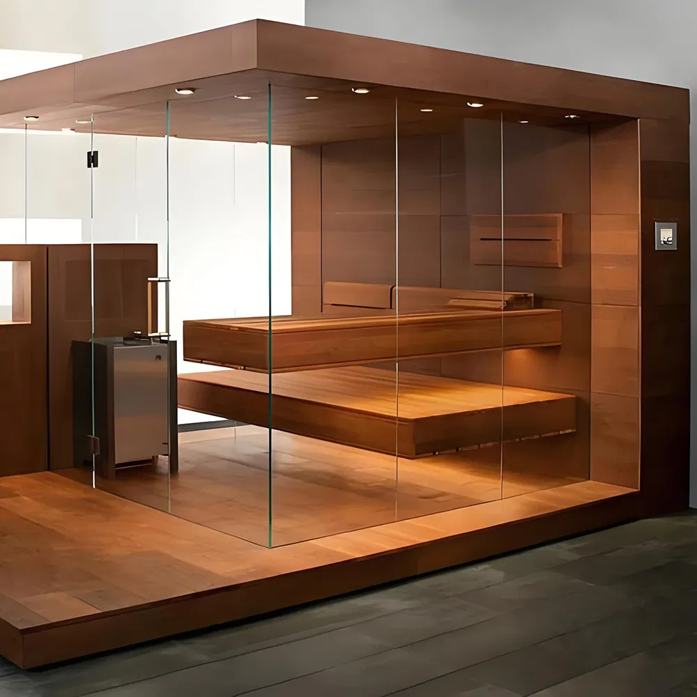 Семейная парная для дома с безопасными дверями