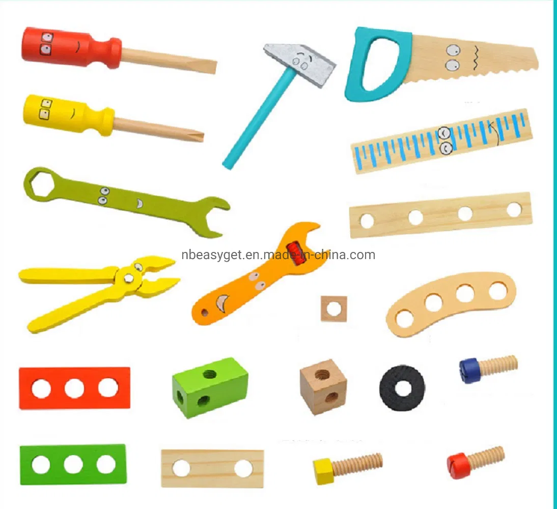 Wooden Assembling Chair Toys Kids Educational Wooden Blocks Toy Montessori Preschool Children Variety Nut Combination Chair Tool Esg17554