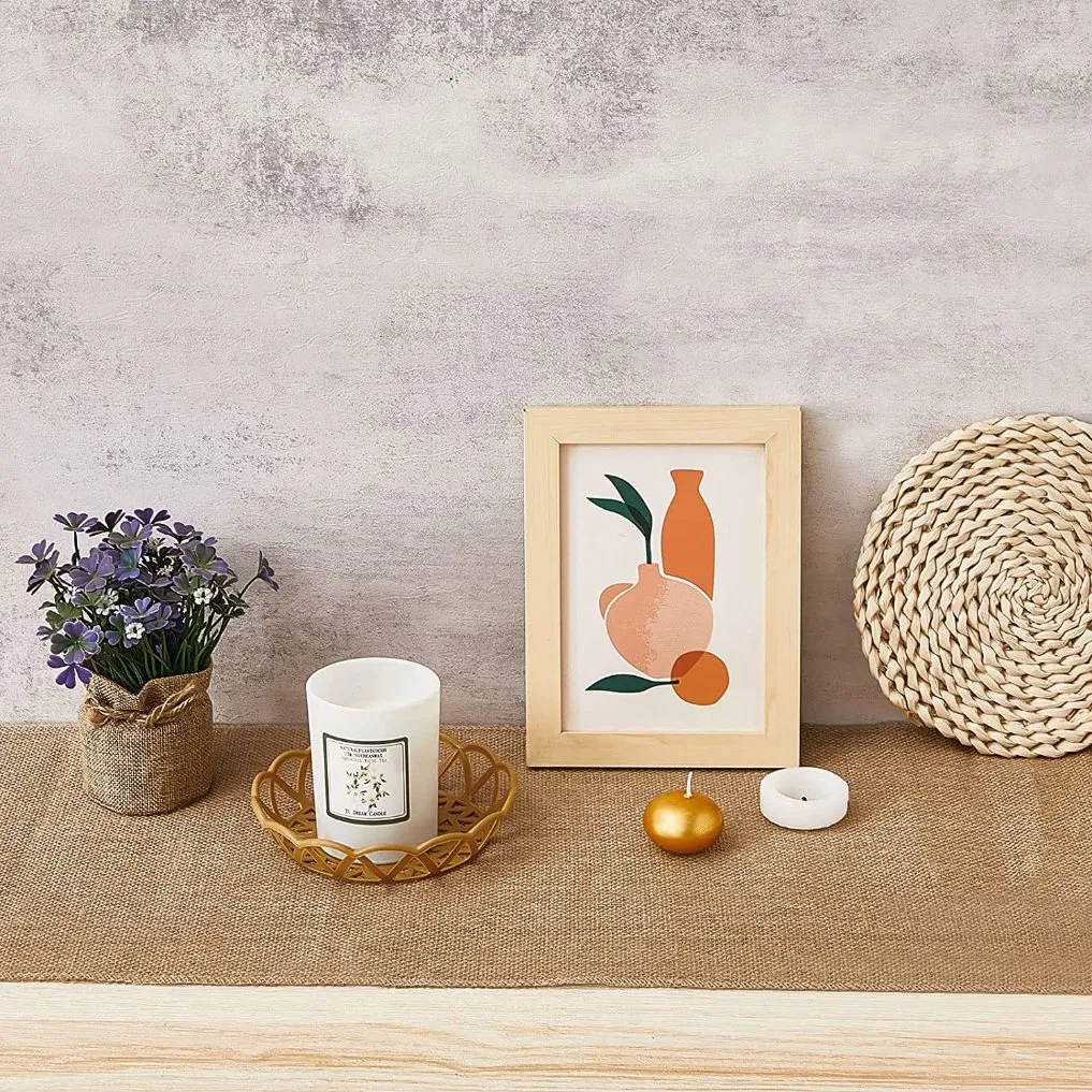 12X72 Inch Finished Edge Natural Fiber Jute Table Cloth