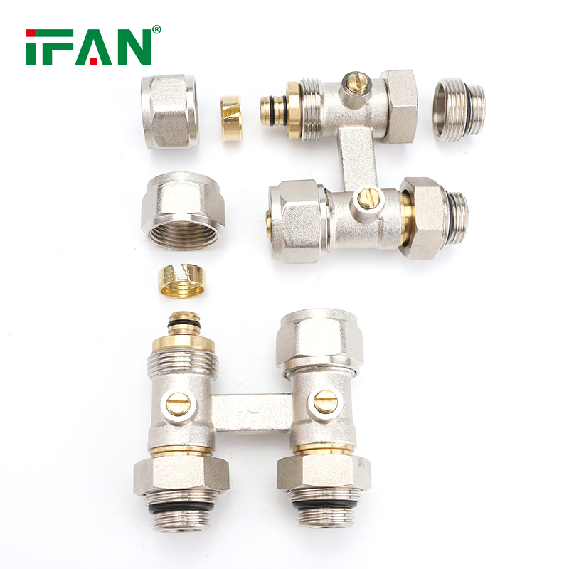Ifan Floor Heating Systems 1/2'' 3/4'' Brass Block Straight Thermostatic Radiator H Shape Valve