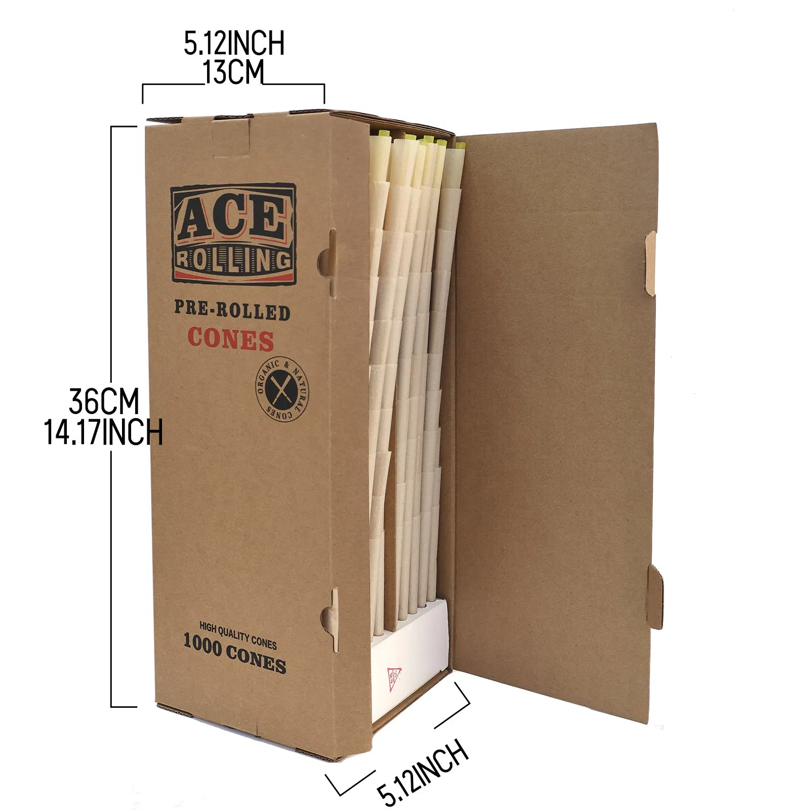 Factory Direct King Size Cigarette Rolling Paper Pre Roll Cone 1000 PCS/Box for Smoking