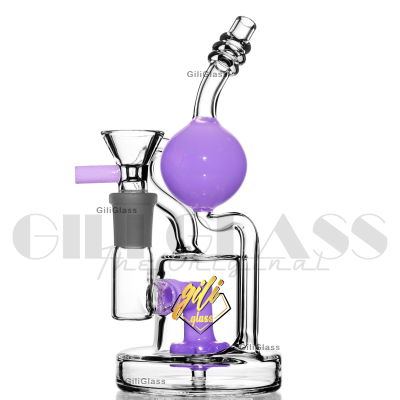 Gili-429 Giliglass 7 Inches Milk Color Ball Percolator Perc DAB Rig Glass Recycler Wholesale Smoking Pipe