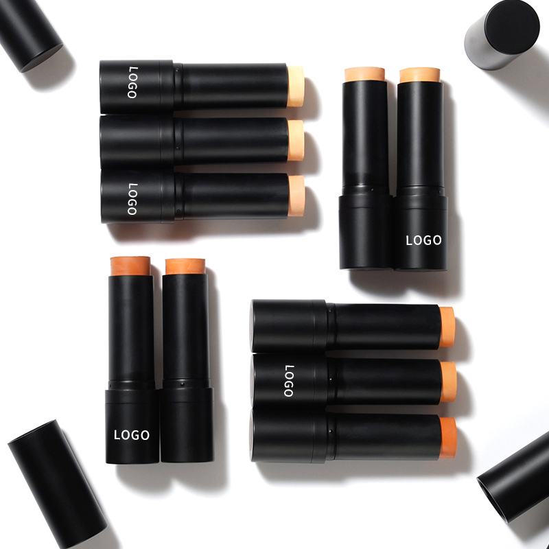 Waterproof Full Coverage Vegan Duo-End Bronzer Makeup Foundation Contour Stick with Brush