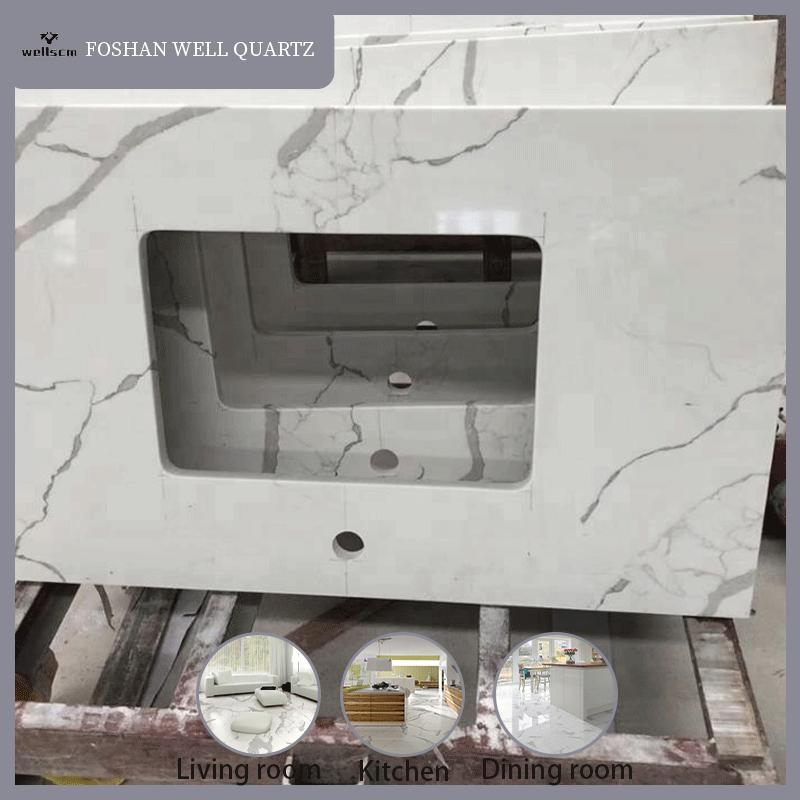 China Supplier CE New Quartz Stone Solid Surface Quartz for Kitchen Countertop or Bar Counter High Quality Building Quartz Material Mesa De Cuarzo Quartz