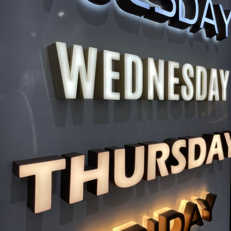 Custom Outdoor Acrylic Sign Channel Letters Business Illuminated Exterior Signs