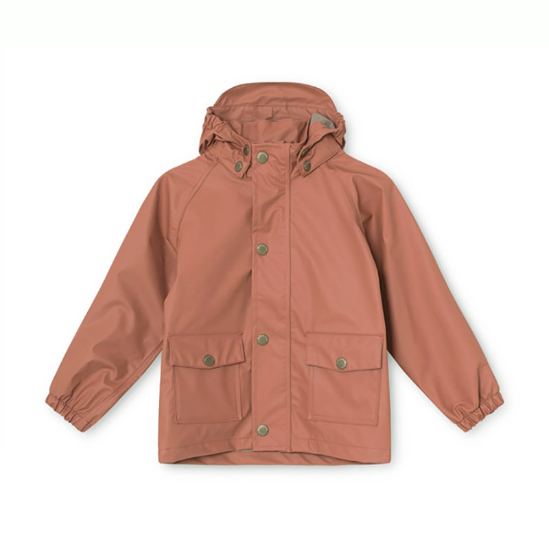 Mesh Lining Keeps Dry Breathable Kids PU Rain Jacket Raincoat