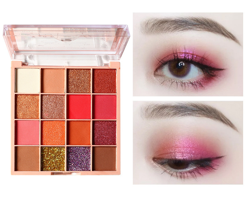 Pearl Eyeshadow Tray 16 Colors Glitter Eyeshadow Tray Earth Tone