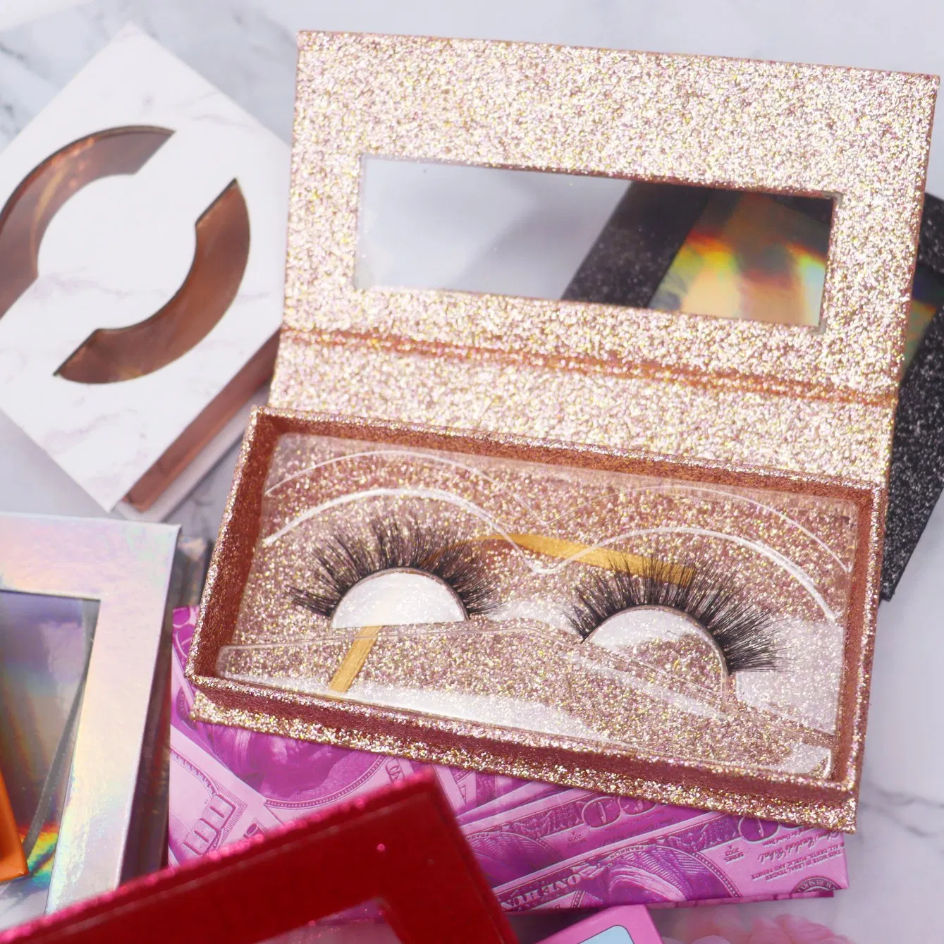 Faux Mink Cat Eye Doll Eye Spiky Eyelash Fluffy Feathery Easy to Apply False Lashes with Factory Price for Makeup