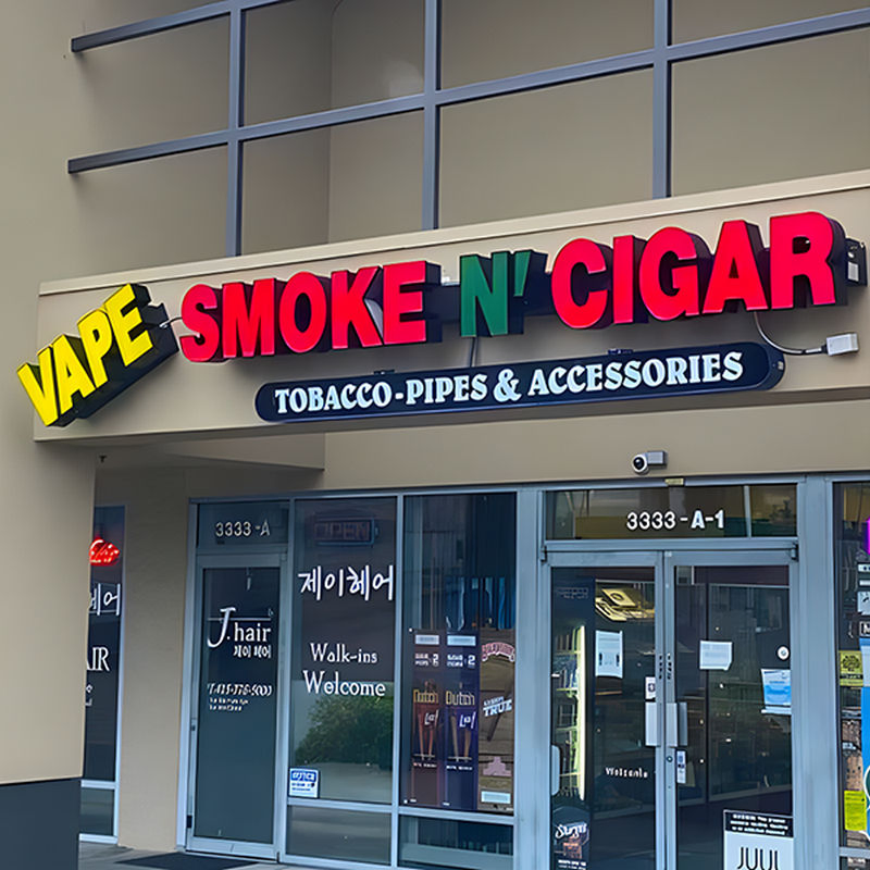 Cheap Ezd Light up 3D Channel Letter Business Logo Vape Shop Sign