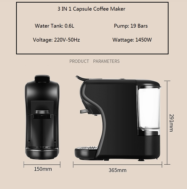 Pump Nespresso Capsule Coffee Machine Electric Coffee Maker for Home and Office