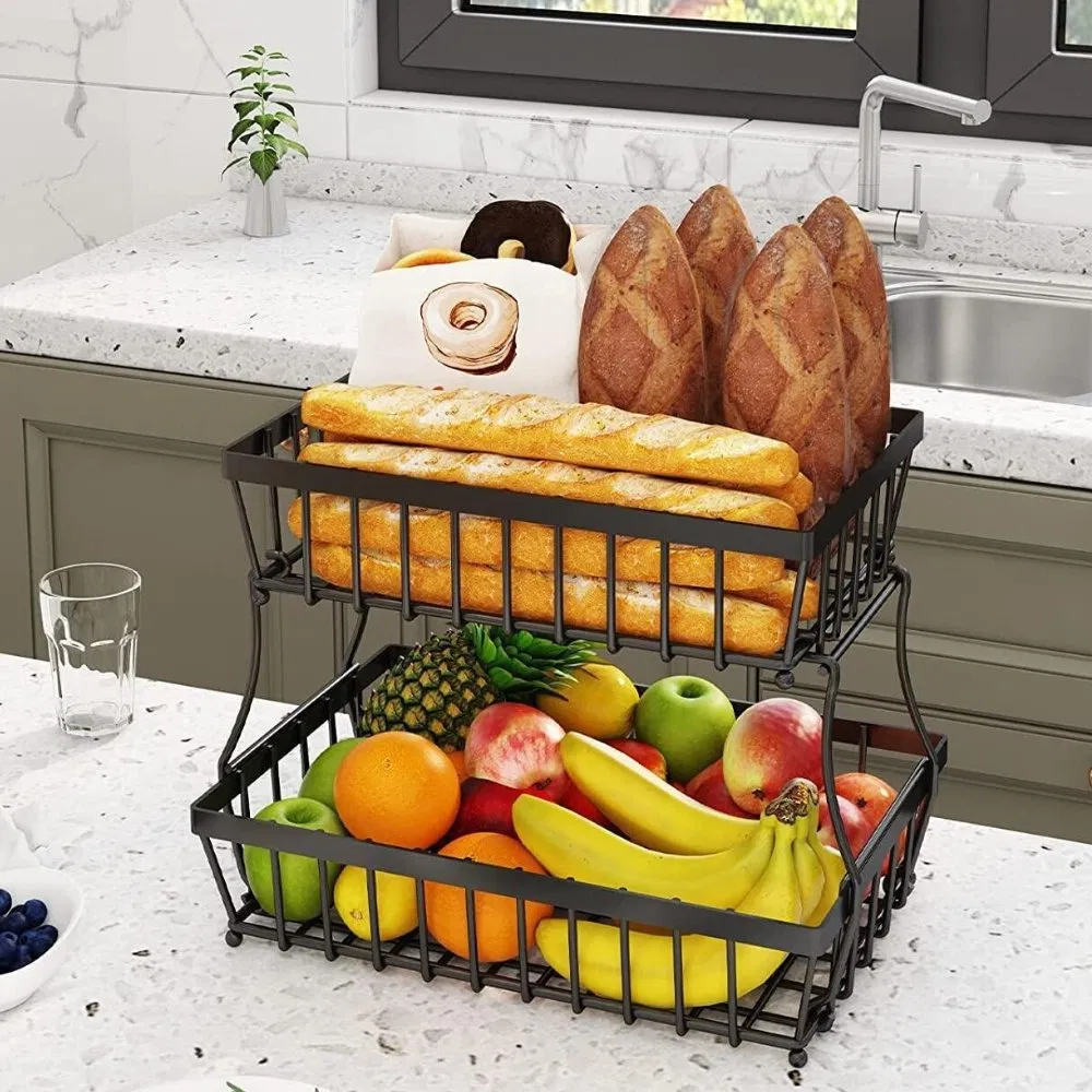2-Tier Fruit Basket Countertop for Kitchen Mi27750