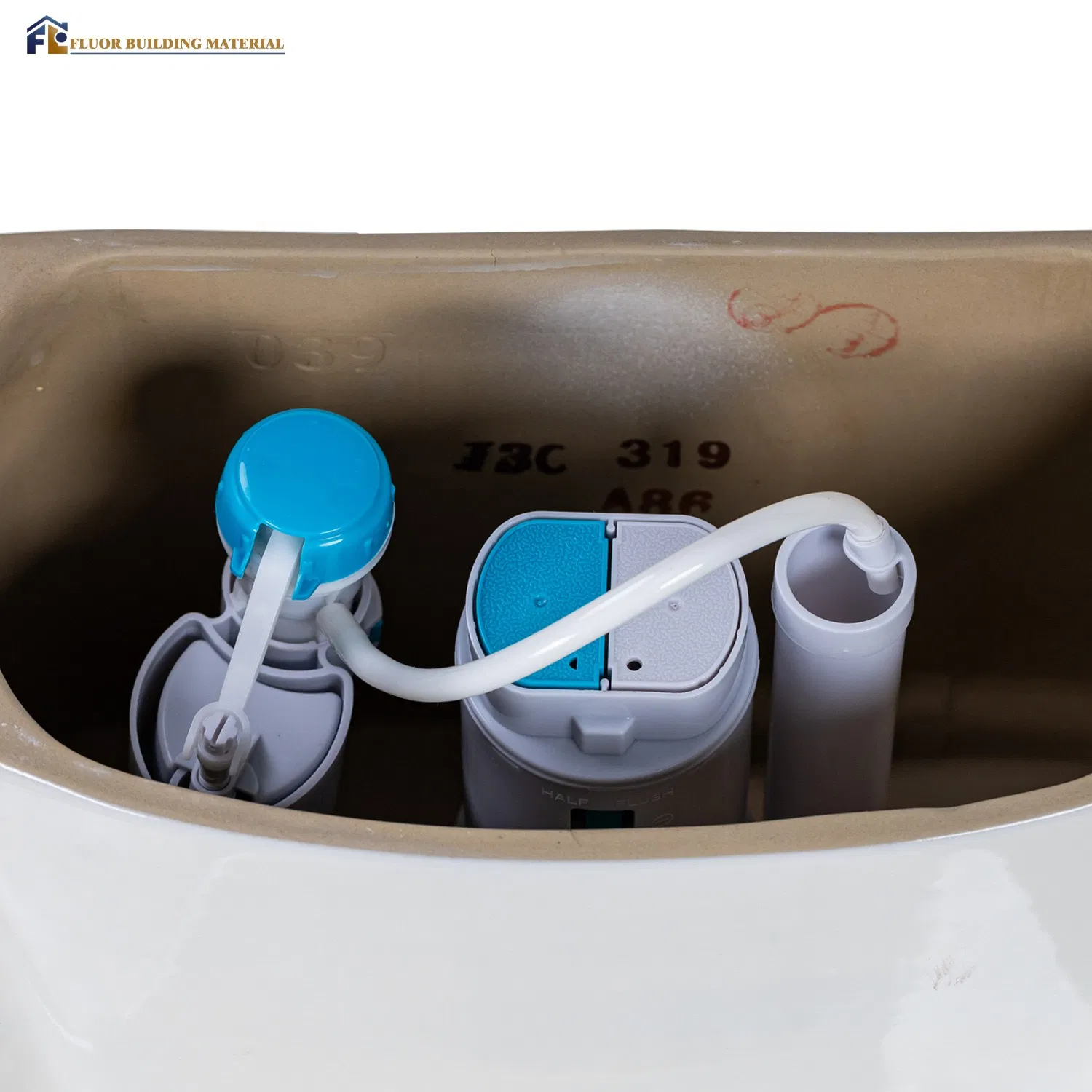 Fluor Two Piece Toilet Bowl Flush Mechaism Inlet and Outlet Water Valve
