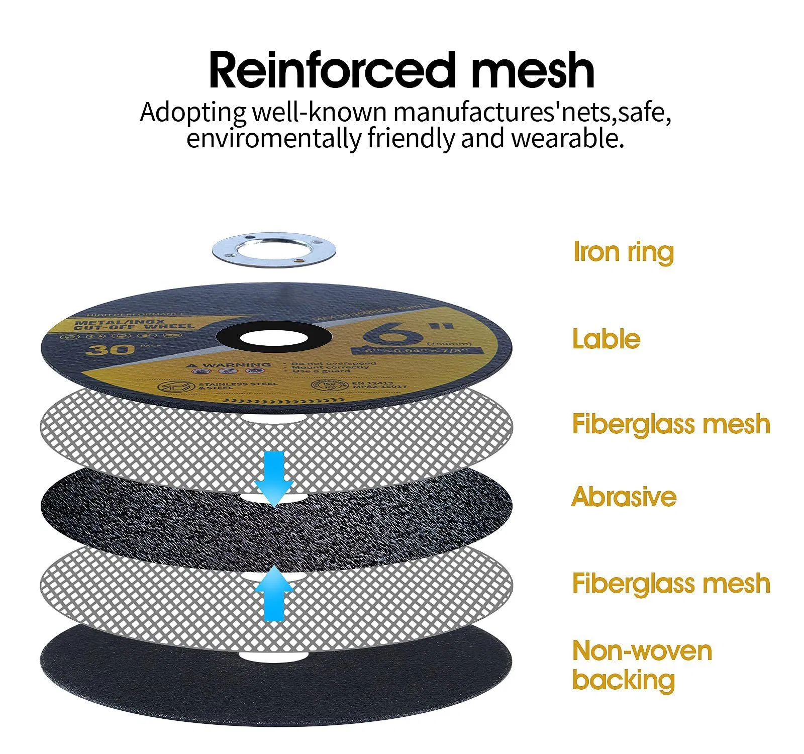 30 отрезных кругов 6 дюймов для резки металла