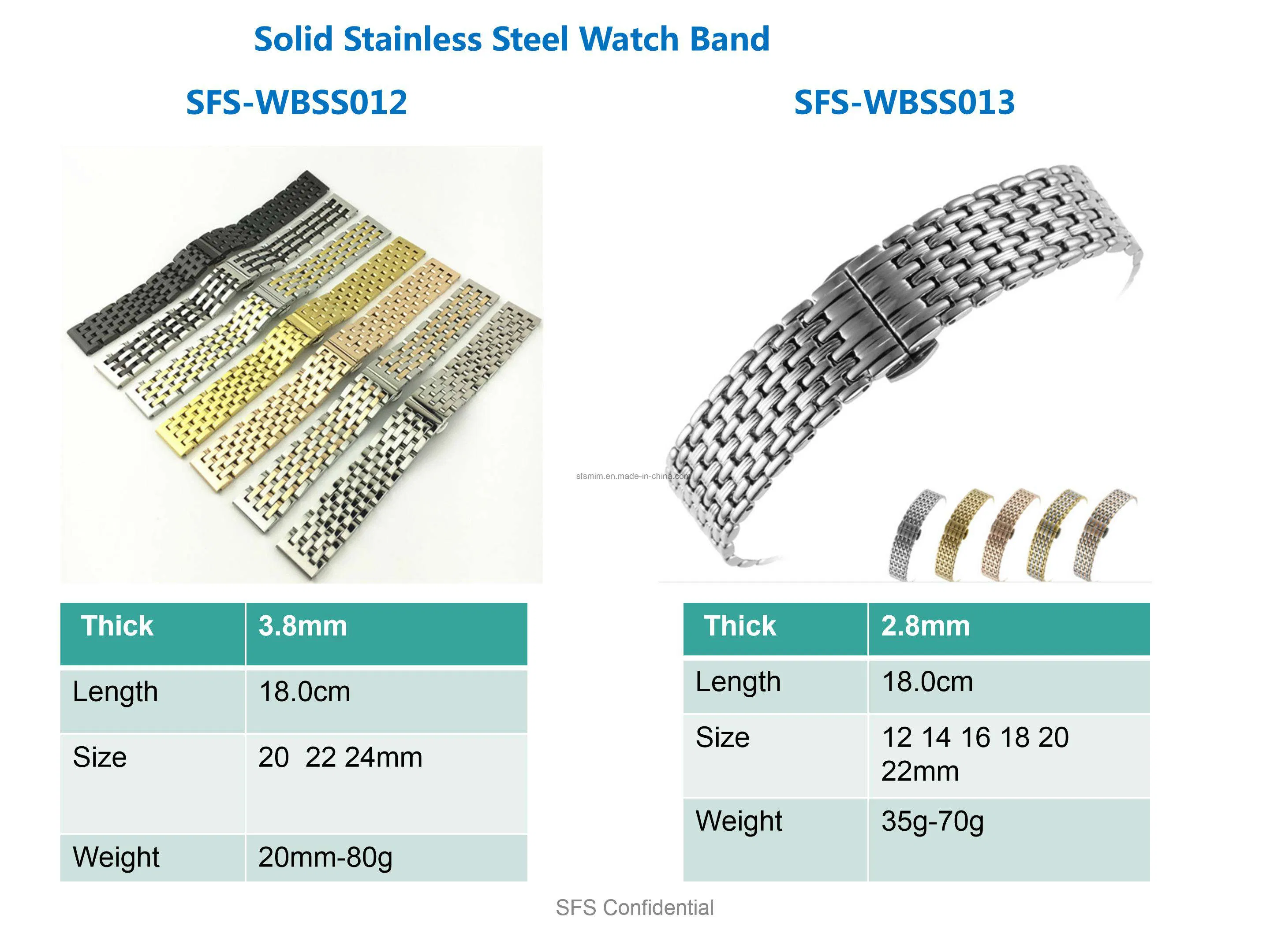 Steel Watch Band Curved Lugs Sfs-Wbss013