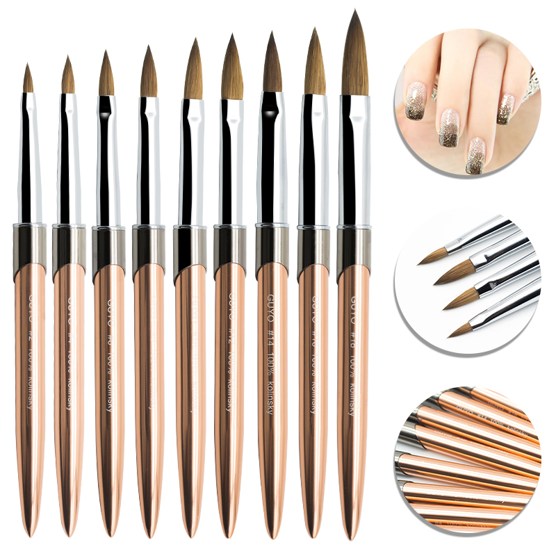 Private Label Animal Hair 100% Kolinsky Nails Acrylic Brush 