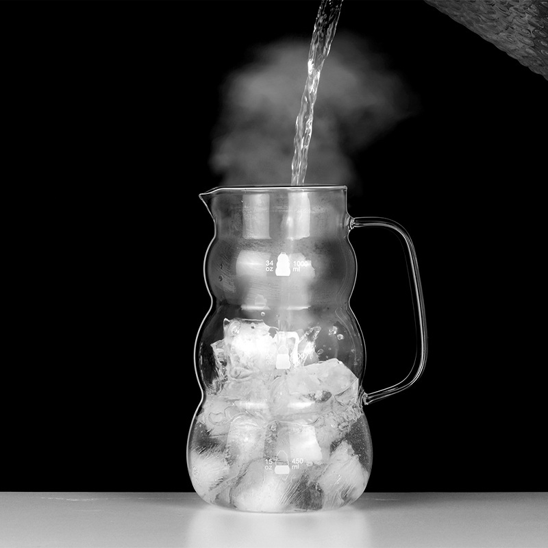 1000ml 2000ml French Press Coffee Filter Pot High Borosilicate Glass Kettle