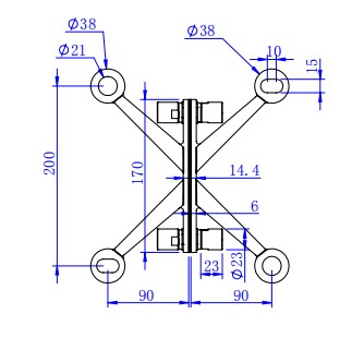 High Quality Hotel Corridor Corridor Guardrail Glass Special Fixed Accessory Glass Spider