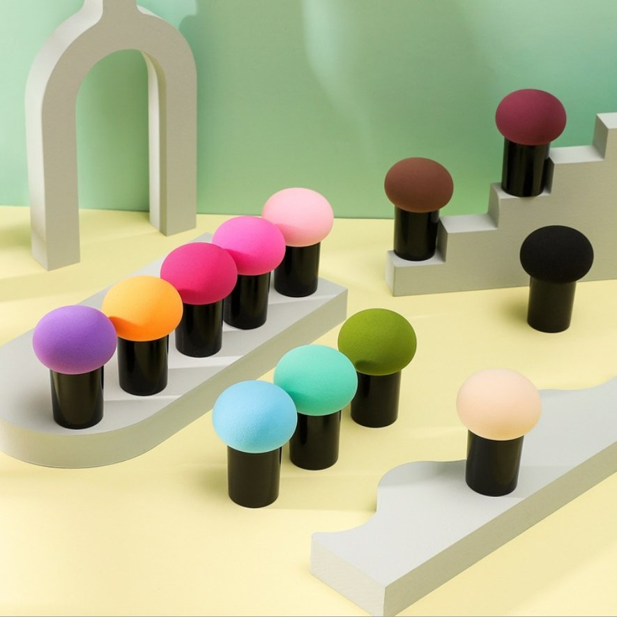 Custom Logo Drop Mushroom Smooth Makeup Powder Puff Clean Blender