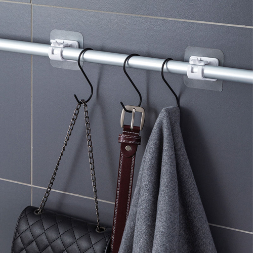 Nail-Free Adjustable Curtain Rod Holder Clamp Hooks