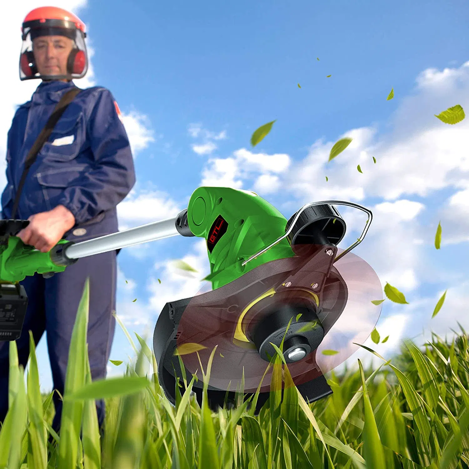 Electric Brush Cutter Lightweight Garden Tools 18V Battery Cordless Grass Trimmer