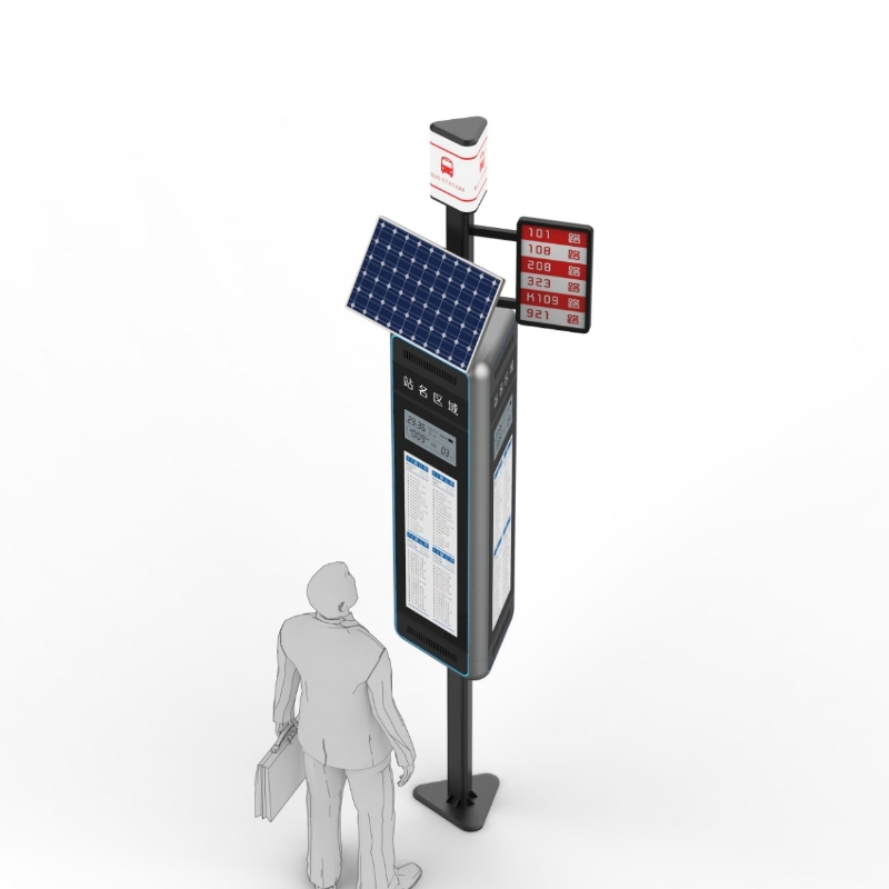 Solar Bus Stop Digital E-Ink Display Signage Outdoor Smart Bus Station Information Display