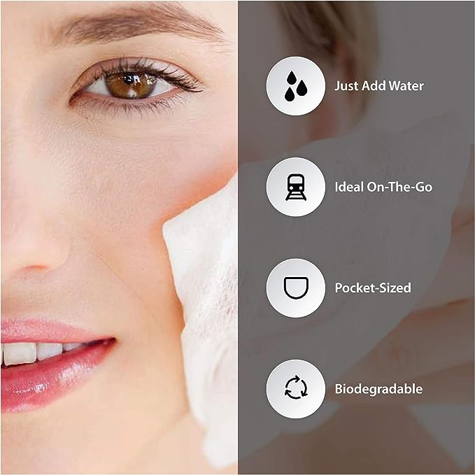 Compressed Travel Cleaning Wipes - Reusable Face Towels for on-The-Go